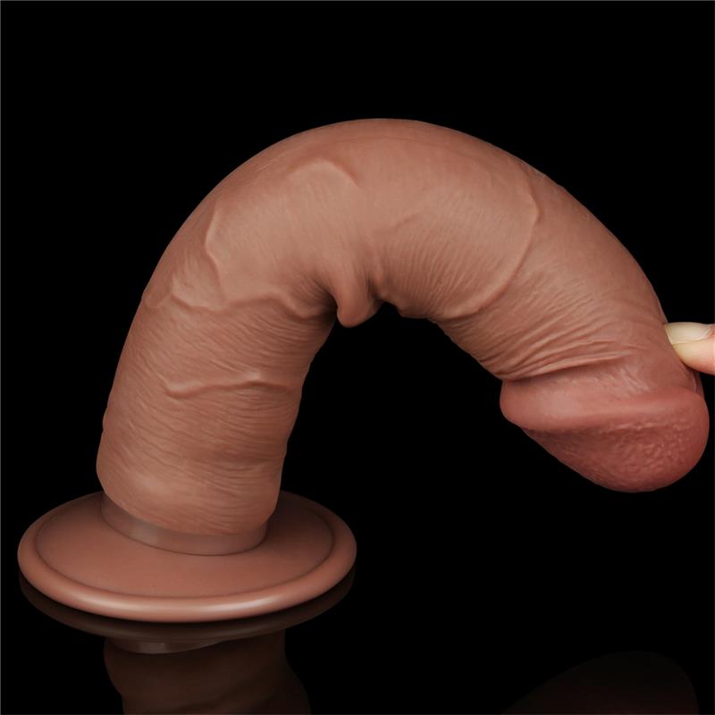 Dildo con Piel Retractil 8 Bronceado - Imagen 3