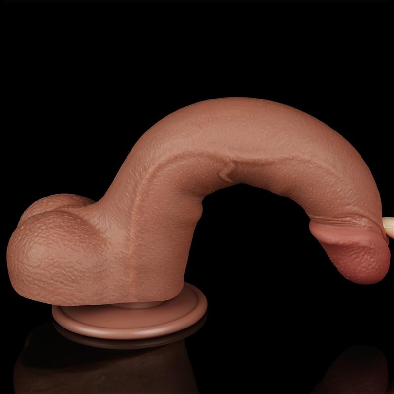 Dildo con Piel Retractil 8.5 Bronceado - Imagen 5