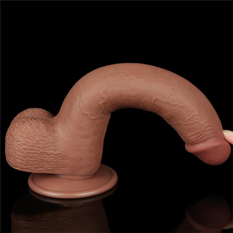 Dildo con Piel Retractil 9 Bronceado - Imagen 3