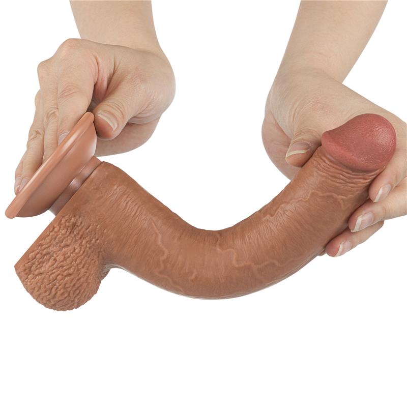Dildo con Piel Retractil 9 Bronceado - Imagen 4
