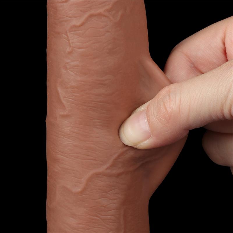 Dildo con Piel Retractil 9 Bronceado - Imagen 6