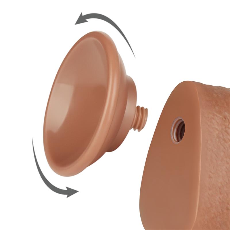 Dildo con Piel Retractil 9.5 Bronceado - Imagen 3