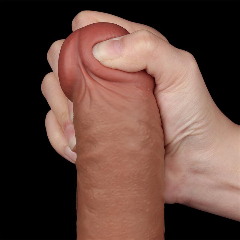 Dildo con Piel Retractil 9.5 Bronceado - Imagen 5