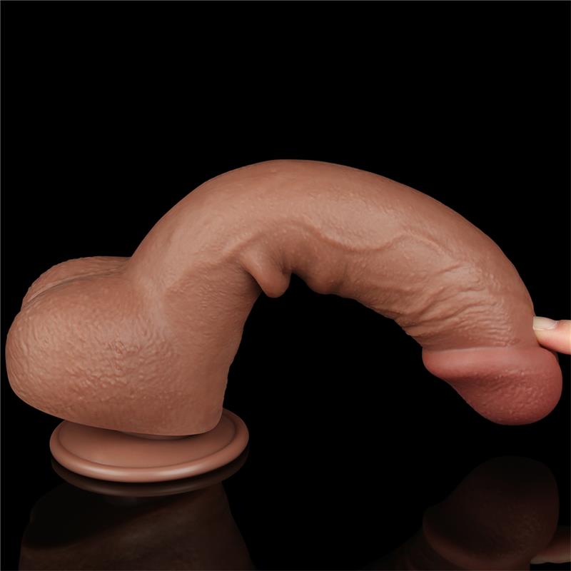 Dildo con Piel Retractil 9.5 Bronceado - Imagen 6