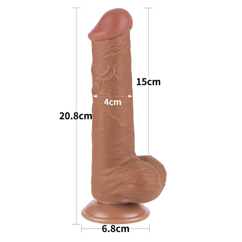 Dildo con Piel Retractil Skin 8 Bronceado - Imagen 4