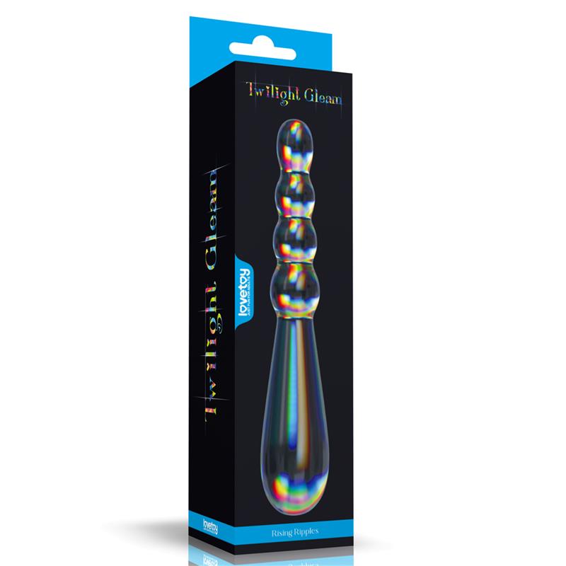 Dildo de Cristal que Brilla en la Oscuridad Twilight Gleam Rising Ripples - Imagen 3