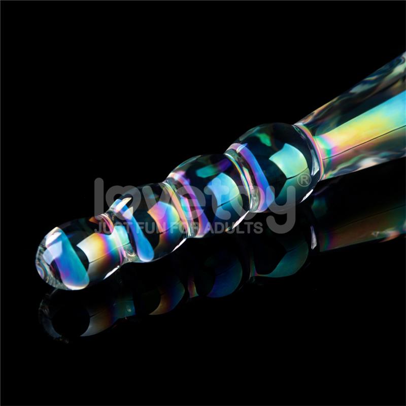 Dildo de Cristal que Brilla en la Oscuridad Twilight Gleam Rising Ripples - Imagen 5
