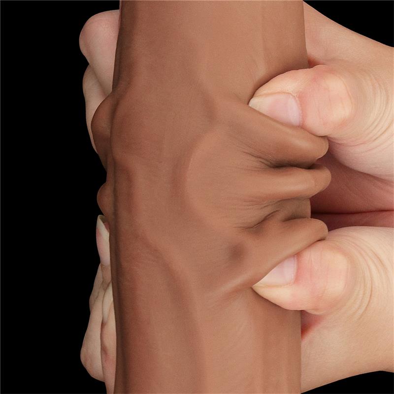 Dildo Dual Density Piel Desizante Retractil 11.5 - Imagen 3