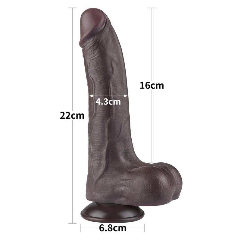 Dildo Dual Density Piel Deslizante Retractil 8.5 - Imagen 5