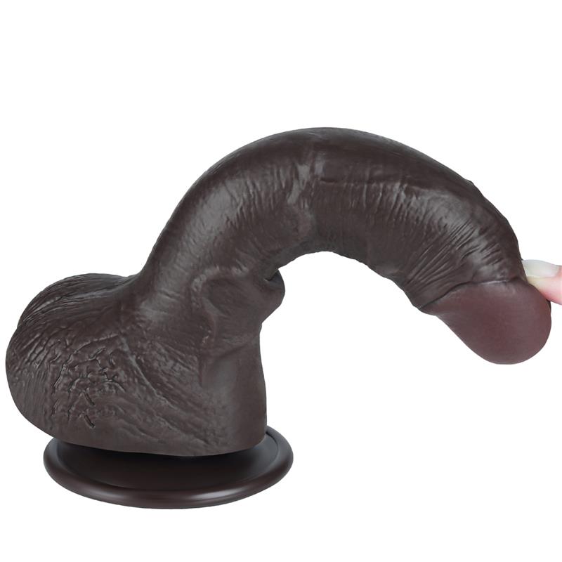Dildo Dual Layer Piel Deslizante Retractil 7.5 - Imagen 3