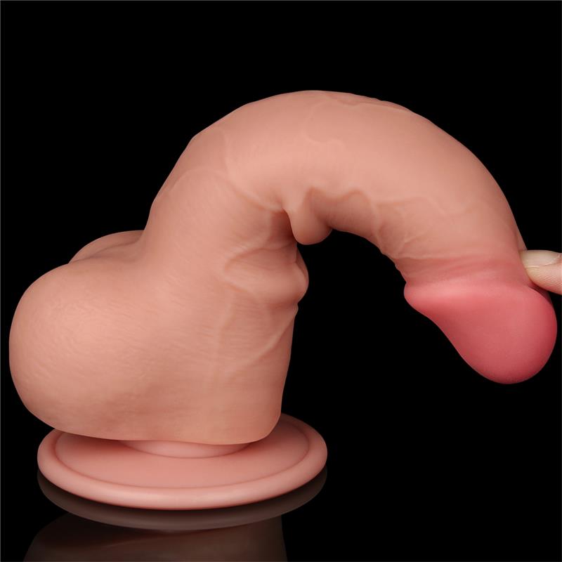 Dildo Dual Layer Piel Deslizante Retractil 7.5 - Imagen 3