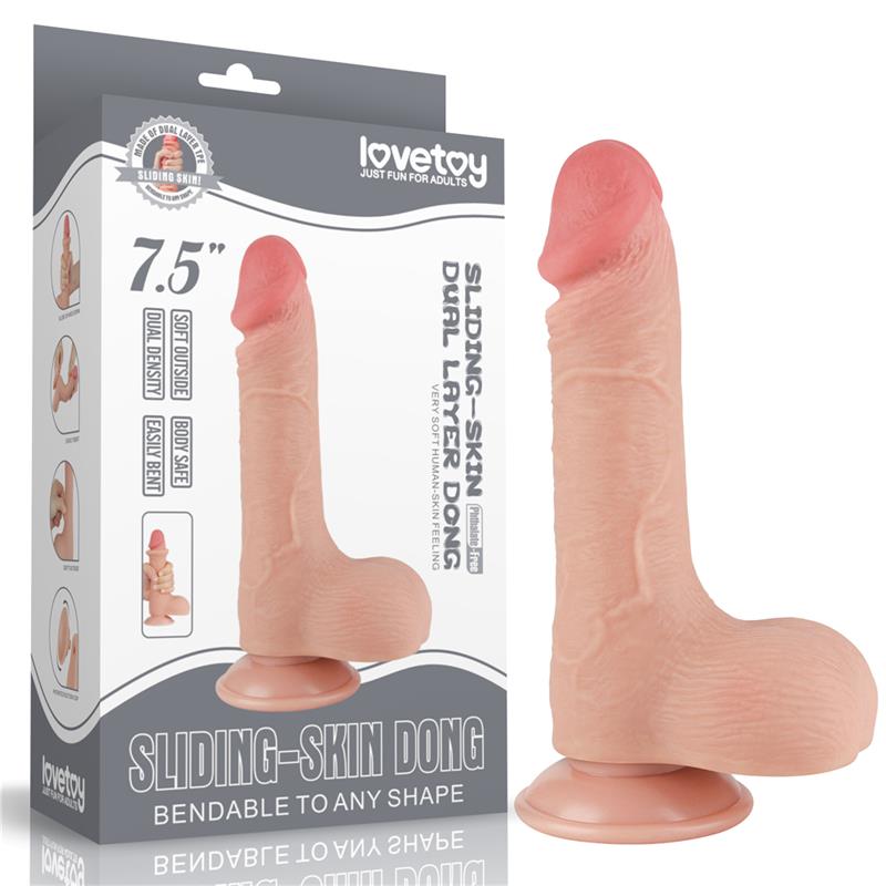 Dildo Dual Layer Piel Deslizante Retractil 7.5 - Imagen 7