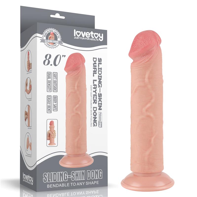 Dildo Dual Layer Piel Deslizante Retractil 8 - Imagen 5
