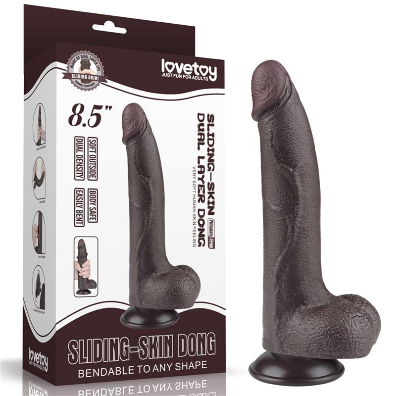 Dildo Dual Layer Piel Deslizante Retractil 8.5 - Imagen 7