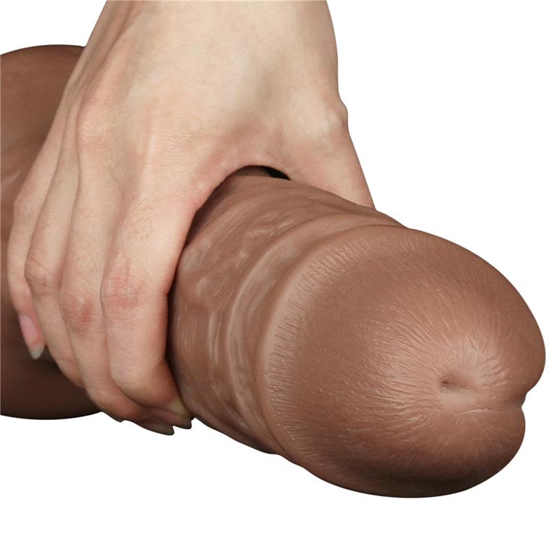 Dildo King 10.5 con Vibración Chubby Marrón - Imagen 3