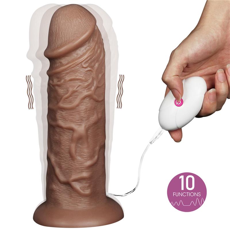 Dildo King 10.5 con Vibración Chubby Marrón - Imagen 5