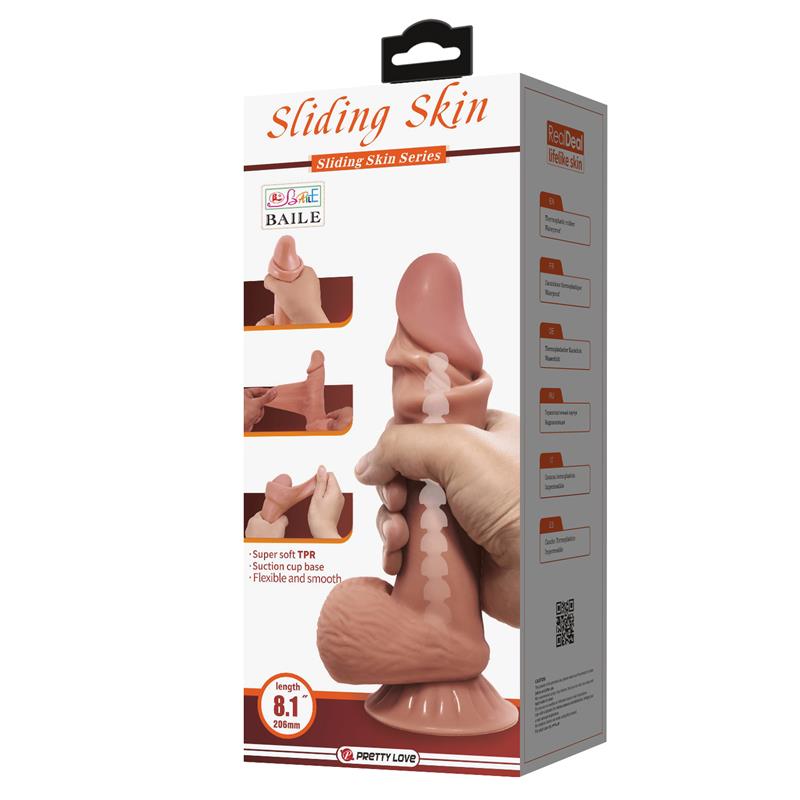 Dildo Realista Piel Deslizante Retractil 21.8 cm - Imagen 4