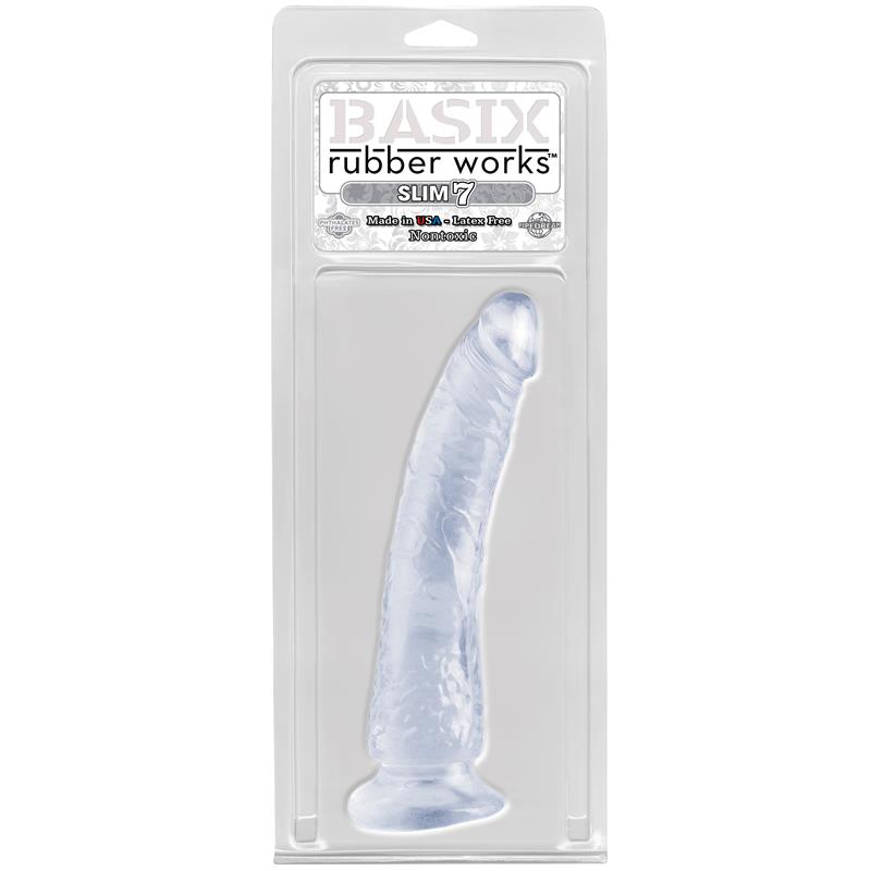 Dildo Slim 17,78 cm con Ventosa - Transparente - Imagen 3