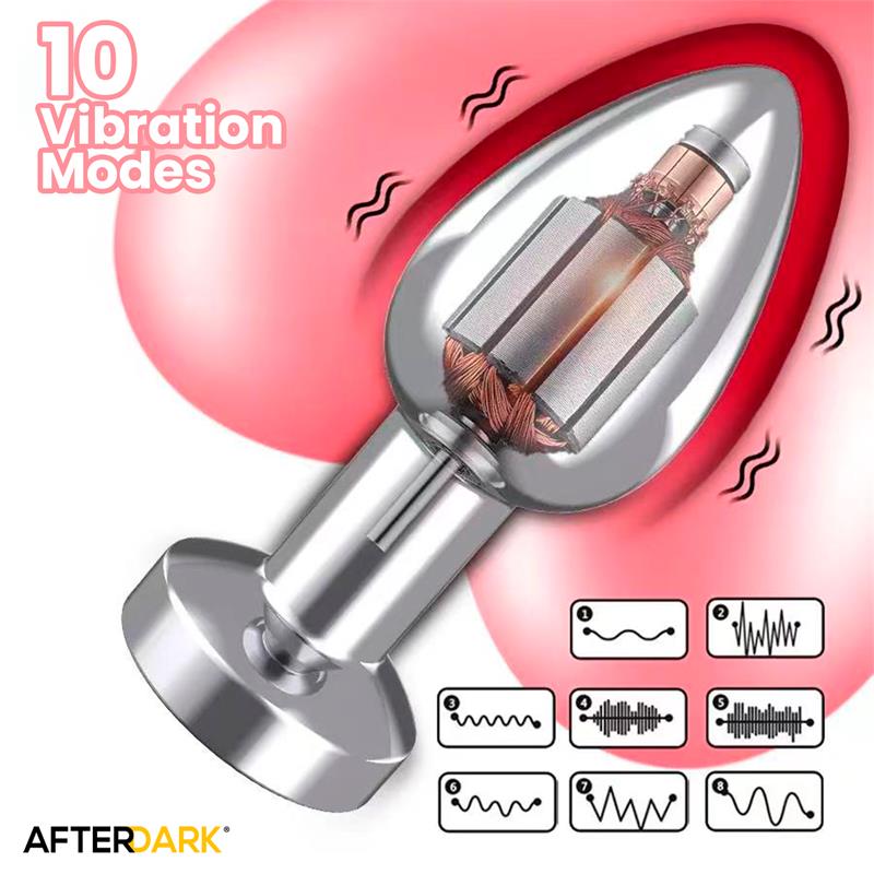 Dimpor Plug Anal Cromado con Vibración USB Magnético Talla L - Imagen 3