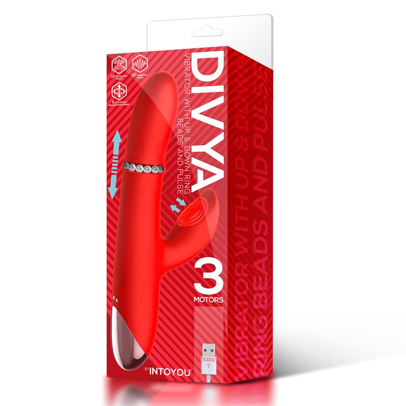 Divya Vibrador con Aro de Bolas Internas Up and Down y Pulsación 3 Motores Independientes USB - Imagen 4