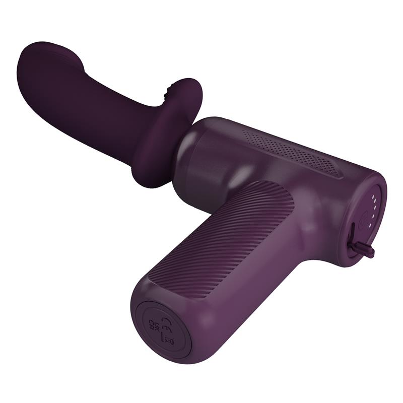 Dj Scholar Pistola de Masaje con Dildo Funcion Empuje Púrpura - Imagen 5