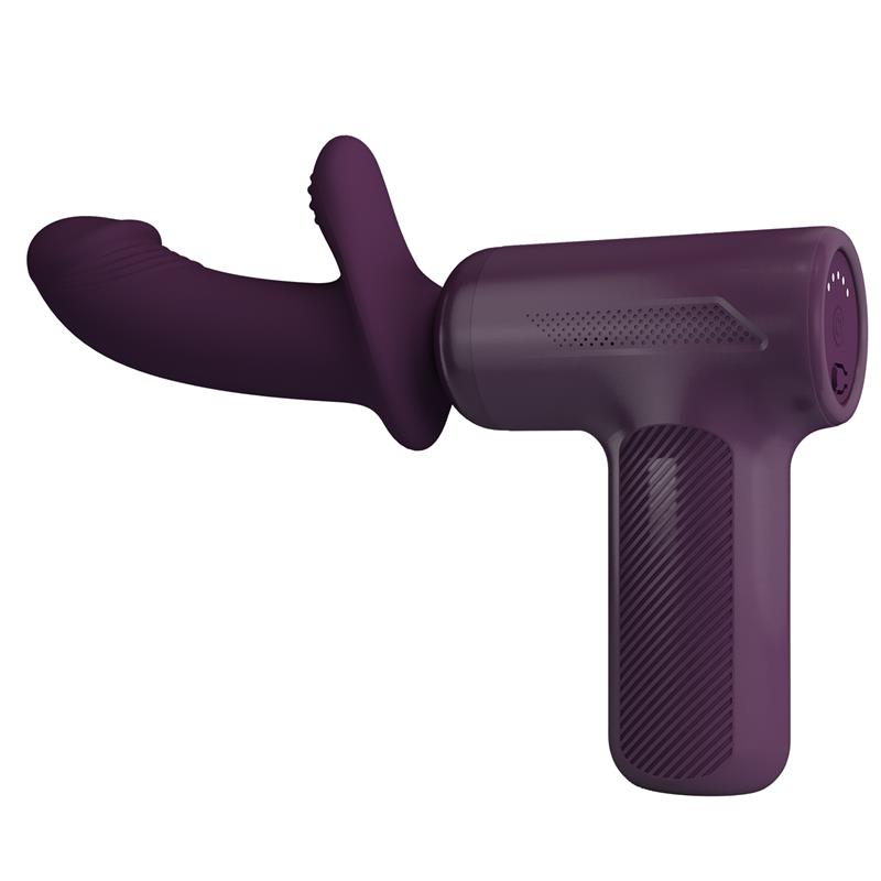 Dj Scholar Pistola de Masaje con Dildo Funcion Empuje Púrpura - Imagen 6