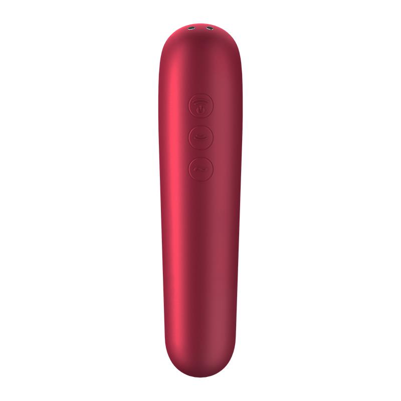 Dual Love Vibrador y Succionador de Aire Pulsado Rojo - Imagen 3