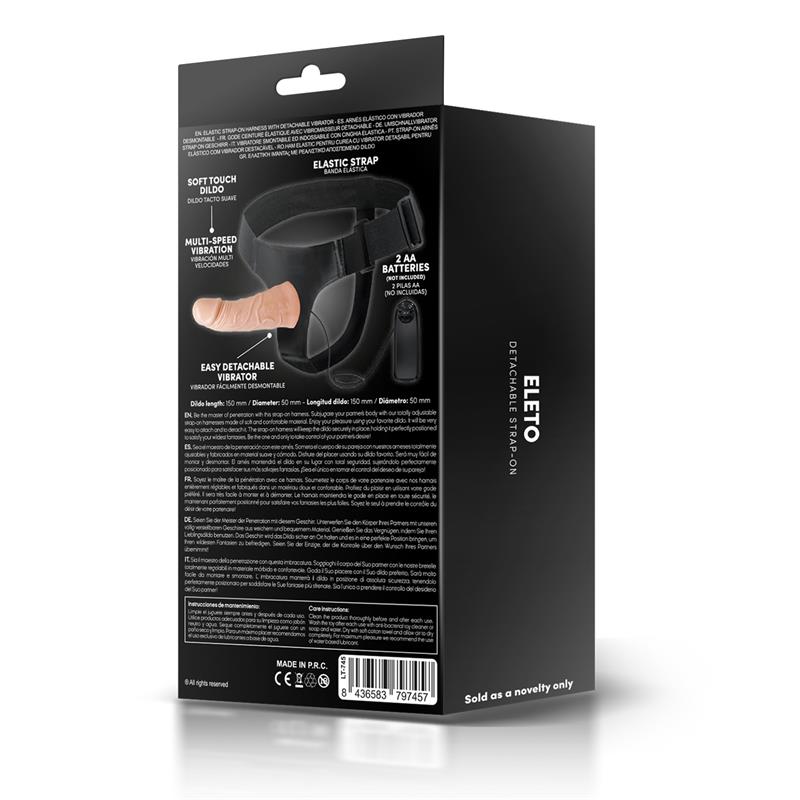 Eleto Arnés con Dildo Hueco Desmontable, Vibración y Control Remoto - Imagen 3