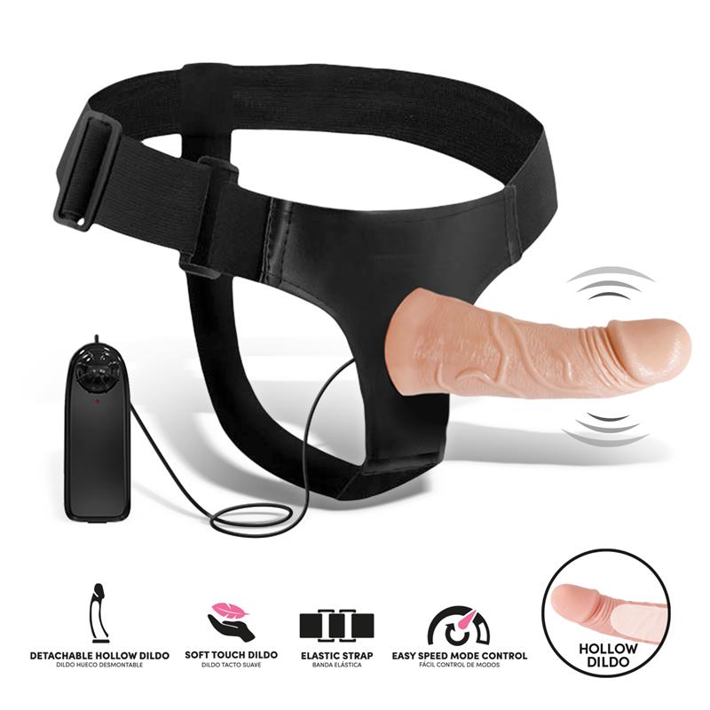 Eleto Arnés con Dildo Hueco Desmontable, Vibración y Control Remoto - Imagen 5