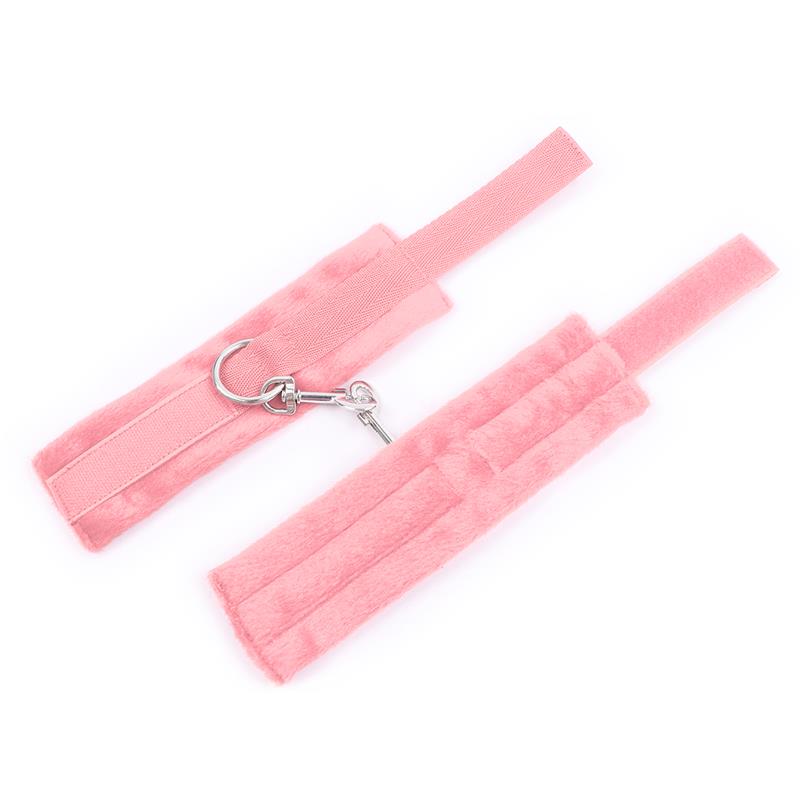 Esposas de Tela con Velcro para Muñecas con Pelo Largo Rosa - Imagen 4