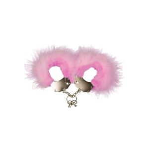 Esposas Metal con Plumas Rosa