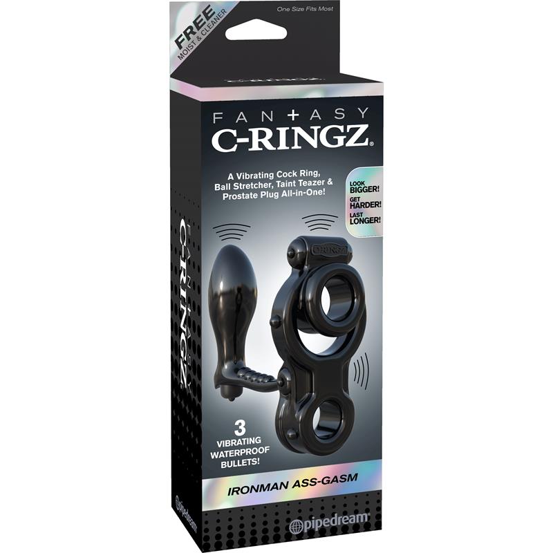 Fantasy C-Ringz Anillo con Plug Anal Ironman Negro - Imagen 4