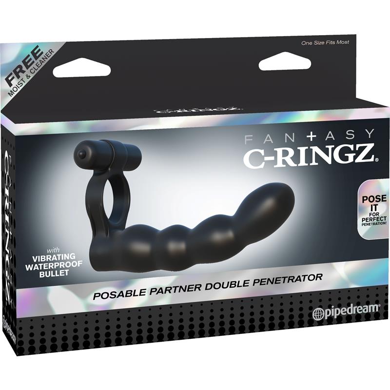 Fantasy C-Ringz Anillo Doble Penetrador Flexible Negro - Imagen 5