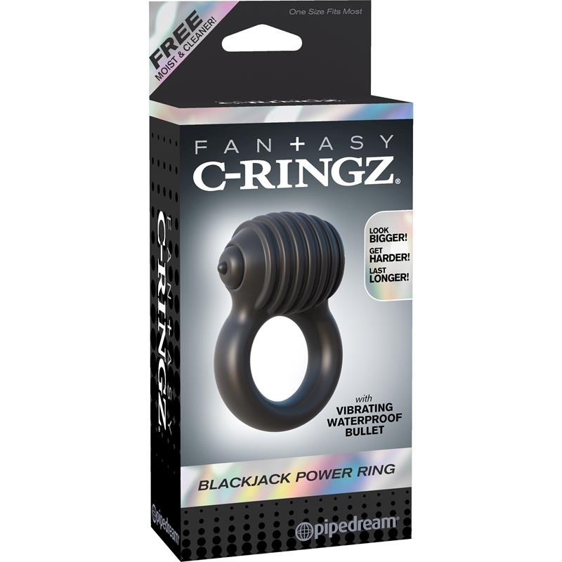 Fantasy C-Ringz Anillo Potente Blackjack Color Negro - Imagen 4