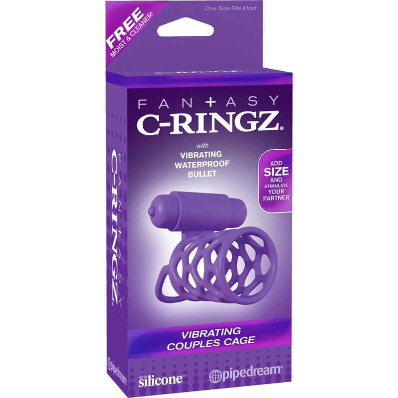 Fantasy C-Ringz Anillo Vibrador Jaula para Parejas Púrpura - Imagen 3