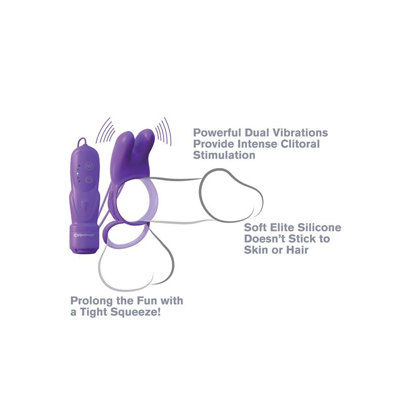 Fantasy C-Ringz Anillo Vibrador Rabbit Doble Púrpura - Imagen 6