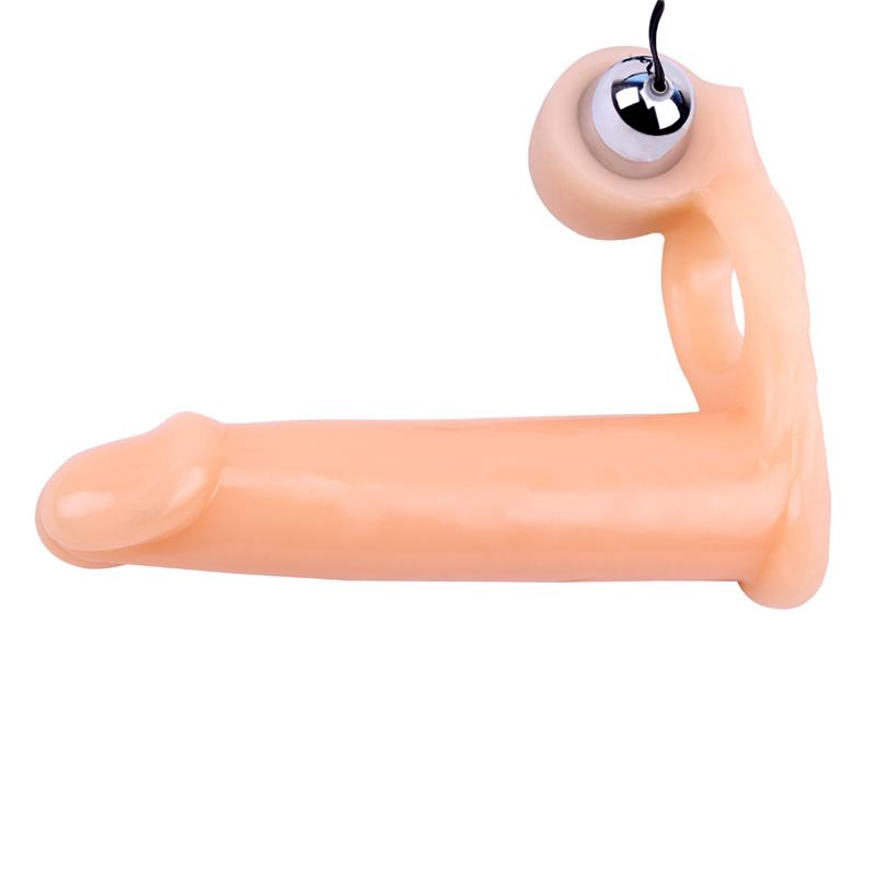Funda para el Pene con Vibracion 15.5 cm Natural - Imagen 3
