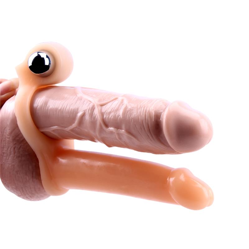 Funda para el Pene con Vibracion 15.5 cm Natural - Imagen 5
