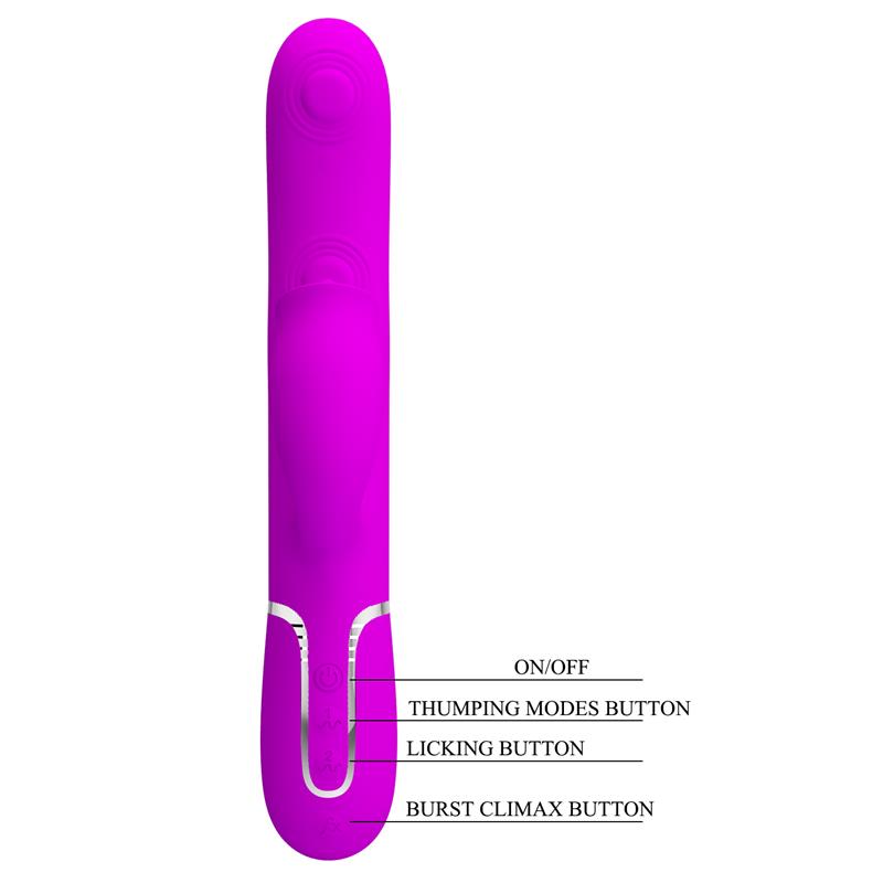 Gigi Vibrador con Licking y Thumping Fucsia - Imagen 7