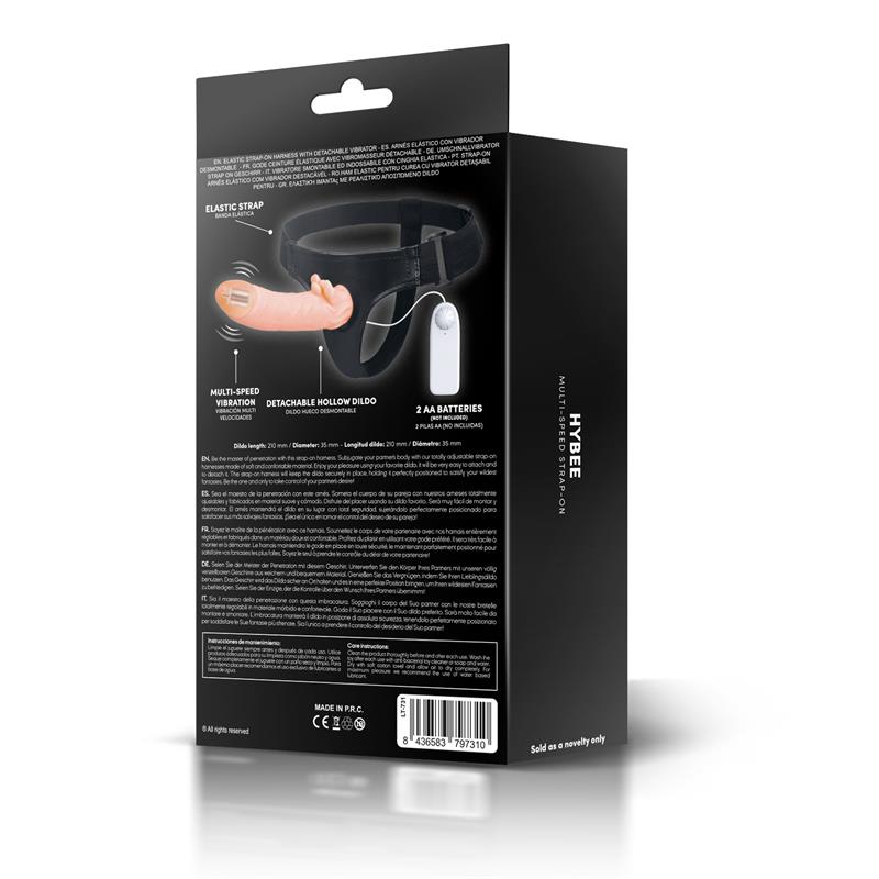 Hybee Dildo con Dildo Realista Hueco y Vibración con Control Remoto - Imagen 3