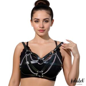 Karina Top Cuero Vegano con Cadenas Talla Única