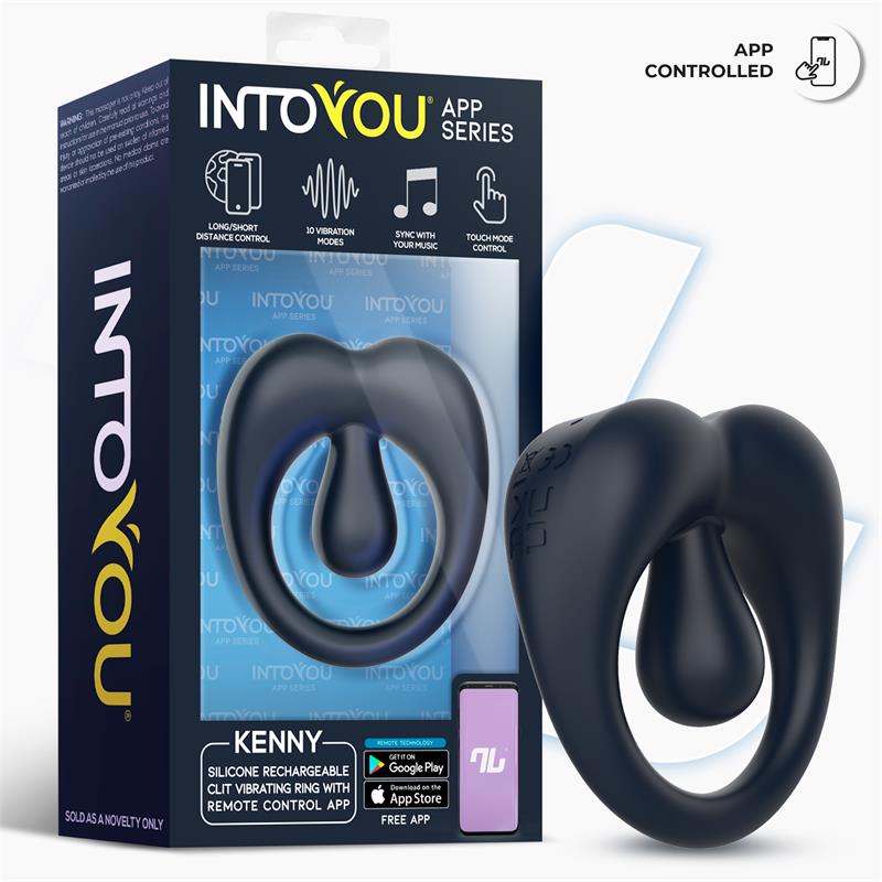 Kenny Anillo Vibrador con Estimulador de Clítoris y APP Azul Noche - Imagen 5