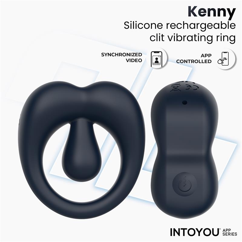 Kenny Anillo Vibrador con Estimulador de Clítoris y APP Azul Noche - Imagen 7