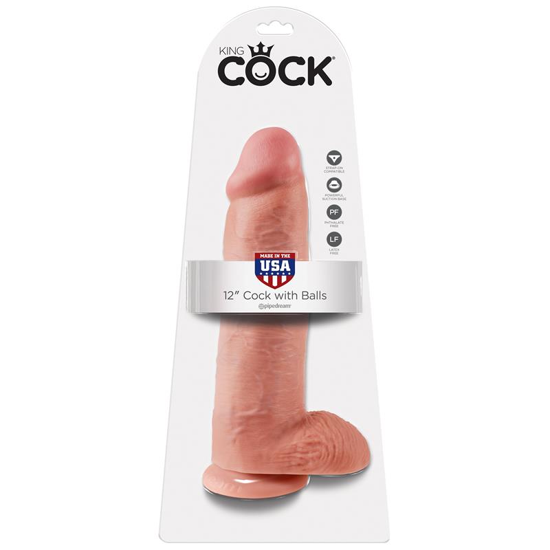 King Cock Pene con Testículos de 12 - Color Natural - Imagen 3