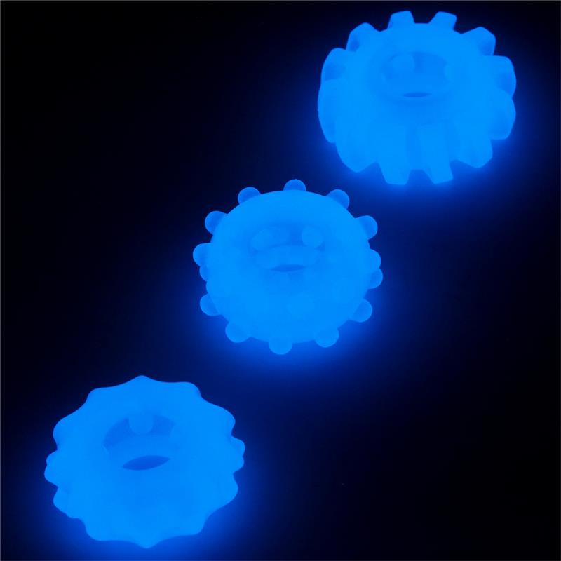 Lumino Play Set 3 Anillos para el Pene Luz Azul - Imagen 3