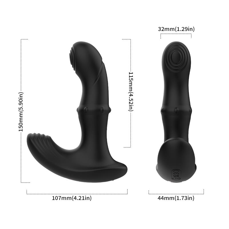 Masajeador Prostático Vibración, Thrusting y Estimulador de Clítoris - Imagen 3