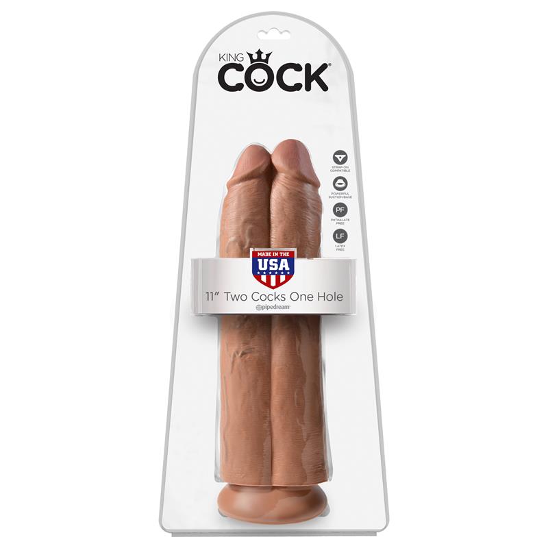 Pene Doble Two Cocks One Hole Bronceado 11 - Imagen 3