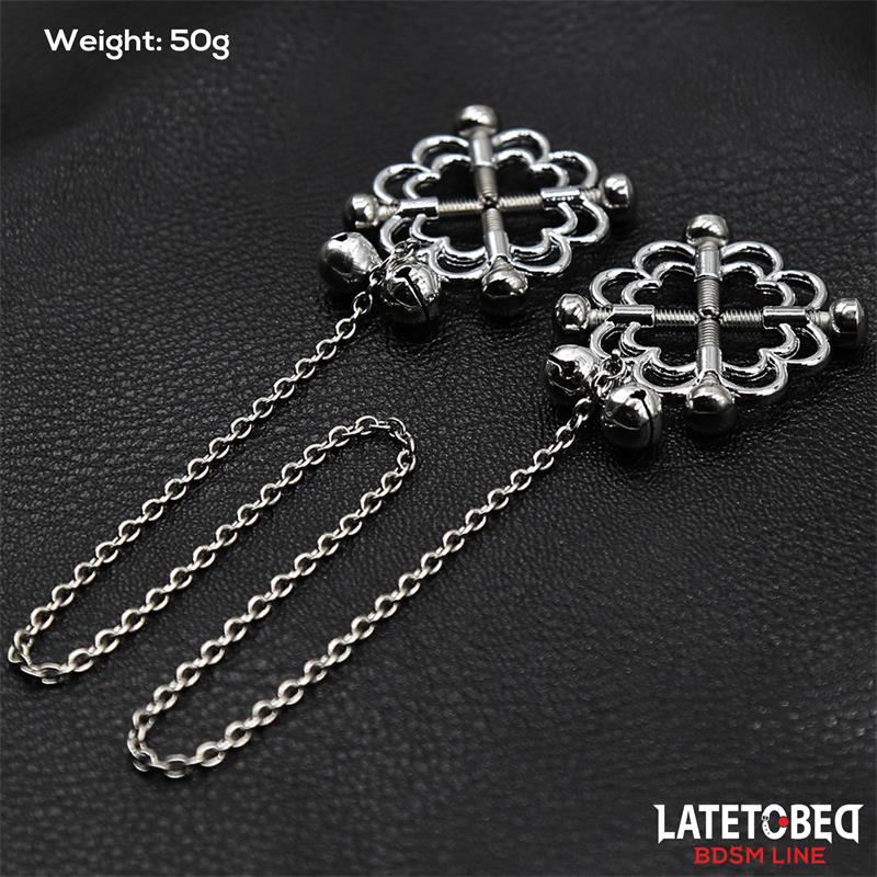 Pinzas de Metal para Pezones Cadena y Cascabeles - Imagen 5