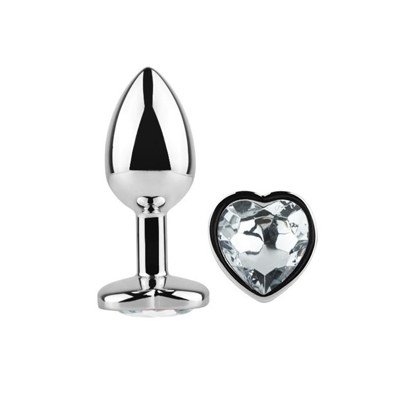 Plug Anal con Joya de Corazón Blanco Talla M - Imagen 4