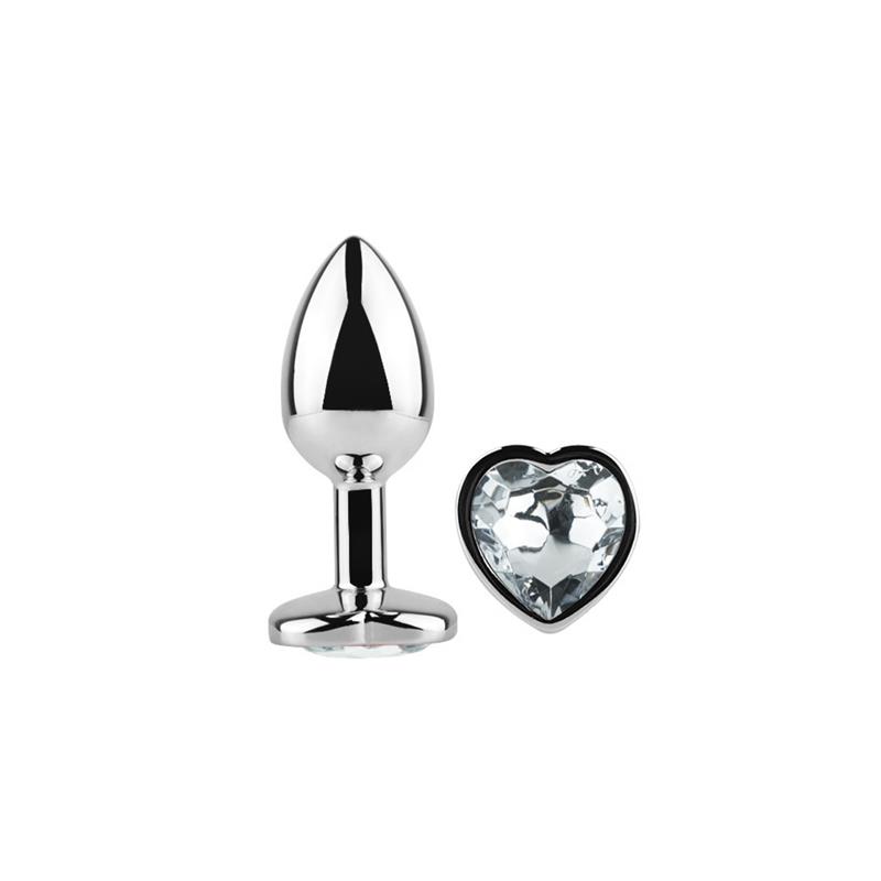 Plug Anal con Joya de Corazón Blanco Talla S - Imagen 4